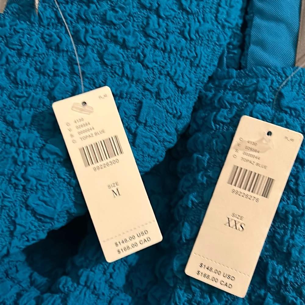 NWT By Anthropologie Textured Mini Shift Dress in Blue - Picture 2 of 7